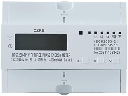 ANZOAT Монофазен 220v 50/60 Hz 65A Din Рейк WiFi умен брояч на енергия Таймер Монитор Брояч кВтч Ваттметр (Цвят: DDS226D 7 P WiFi