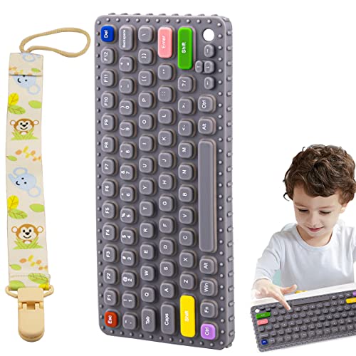 Играчки за никнене на млечни зъби във формата на клавиатурата Whisary, Силиконови Детски играчки-прорезыватели с клипс за залъгалки