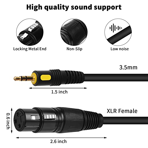 Кабел с микрофон Squarock XLR-3,5 мм Кабел XLR микрофон 3,5 mm-XLR е Съвместима с Телефона, Таблета, Лаптопа, Микрофонным Усилване,
