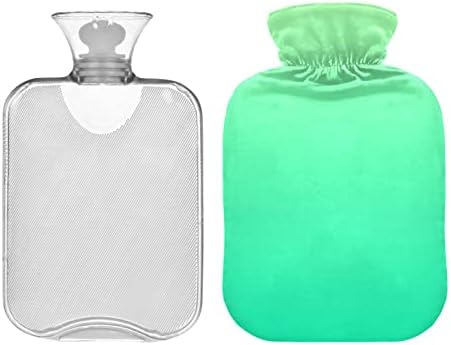 Зелена Градиент Топло с капак Чанта за топла вода за облекчаване на болката 1Л Гореща чанта Горещ Компрес от Спазми Топъл Компрес