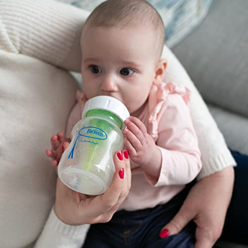 Силиконова залъгалка за бебешко шише на Dr. Brown ' s Natural Flow® Level 1 с широко гърло, Бавен поток, 0 м +, Силиконов биберон за шишета, 6 опаковки