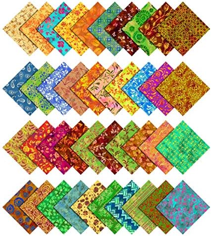 Соймой Батик, предварително изсечен от 5-инчов памучен плат, квадрати за капитониране, определени шармов, мозайка шевни изделия