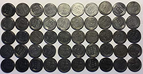 1943 D Линкълн Пшеничен Цент, Пени Ролка (50) Монети В обращение Продавачът Пени Мента Щата