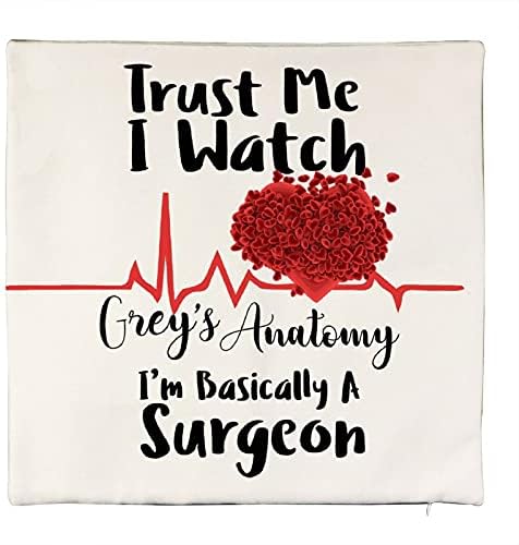 Подаръци за покрива възглавница Greys Anatomy, Повярвайте ми, Аз Гледам grey ' s Anatomy, Аз най-вече Хирург, Декоративна Калъфка за покрива възглавница, Бельо Калъфка за възглав