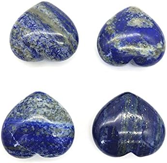 LAAALID XN216 1 Бр. Естествен Син Лазурит, Кристал във формата На Сърце Камъни За Чакрата са Издълбани Рейки Лечебните Бижута с Естествени Камъни и Минерали, Натурални