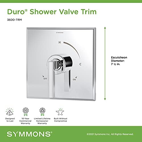 Довършителни душ-вентил Symmons 3600-TRM Duro от полиран хром (Клапан в комплекта не са включени)