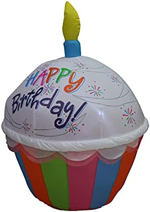 Два комплекта бижута за рожден ден и патриотична партита, комплектът включва надуваем cupcake честит рожден ден на височина 4 фута със свещ и надуваем цилиндър чичо Са?