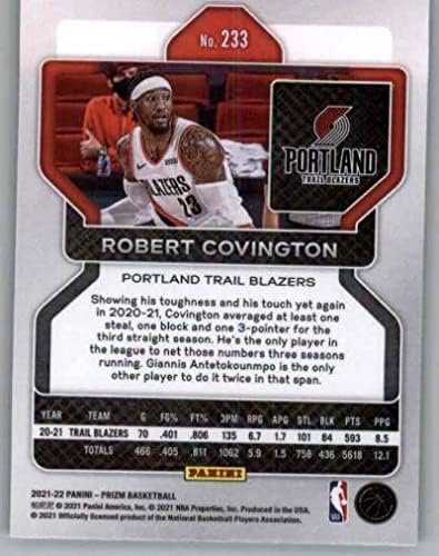 Търговската картичка баскетболна база НБА Панини Призми 2021-22 233 Робърт Covington Портланд Трейл Блейзърс
