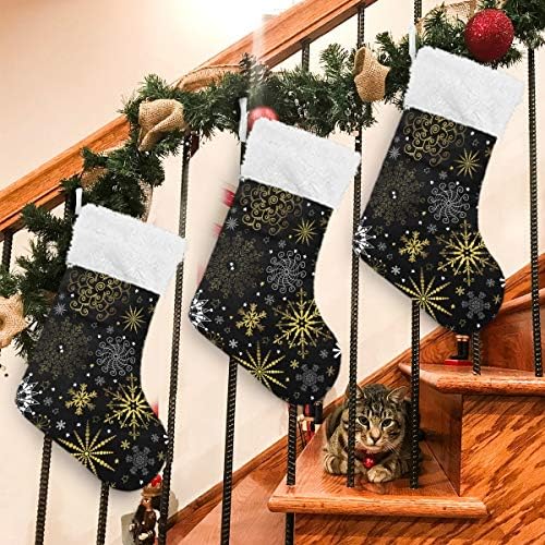 Коледни Чорапи ALAZA, Коледни Украшения във формата на Снежинки, Класически Персонализирани Големи Чорапи, Бижута за Семейни Тържества, декорация за Партита, 1 опаков