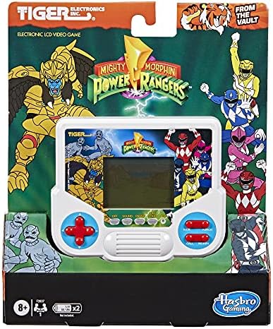 Електронна видео игра Tiger Electronics Mighty Morphin Power Rangers с жидкокристаллическим дисплей, ретро версия, Преносима игра за 1 играч, на възраст от 8 години нагоре, бяла