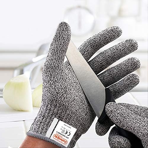 Защитни ръкавици CustomGrips 5-то ниво на защита от храни, 1 двойка големи, устойчиви на гумата, са идеални за нарязване на месо,