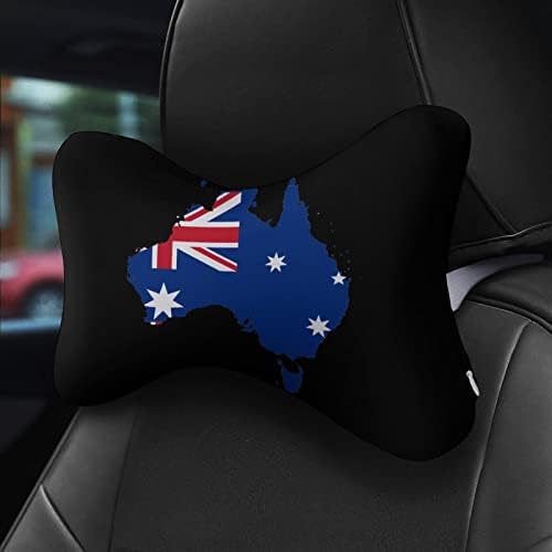 Австралийски Флаг Карта Автомобилни Възглавница За Шията От Пяна С Памет Ефект Мека Възглавница на облегалката за глава на облегалката