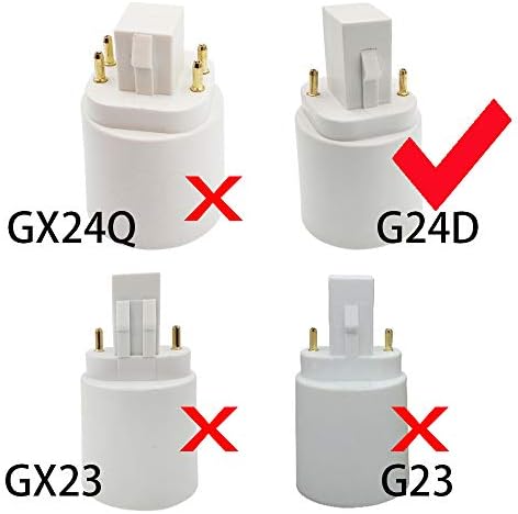 Адаптер E-biliana siderova G24d за E27, 2P Адаптер за контакта, 21,8 мм, G24 за E26/E27, преобразувател на основание лампи GX24d в E27, Rohs.Трябва да заобикалям Баласт! (60 опаковки)