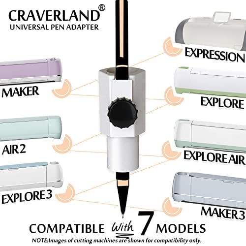 Универсален комплект переходников за писалки CRAVERLAND, съвместим с Cricut Maker 3 /Maker, Explore 2 Air/Air, Разгледайте 3/Explore, работещ с маркери Sharpie, BIC, Crayola, Sakura и други дръжки размер н