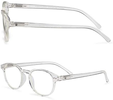 Readerest Кръгли очила за четене, блокер синя светлина (прозрачен, с нулево увеличение), компютърни очила, модерен за мъже и жени, антибликовые, които правят напрежение н