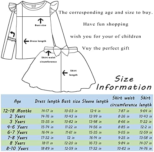 LYSMuch/ Облекло За Рожден Ден За малки Момичета, Риза Принцеса с дълги ръкави, Окото на Полата-Пакет, Комплект