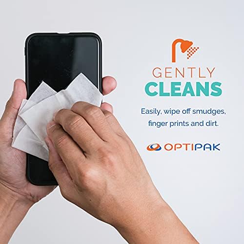 OPTIPAK Предварително навлажнени кърпички за почистване на очила и лещи - кърпички за Еднократна употреба в индивидуална опаковка