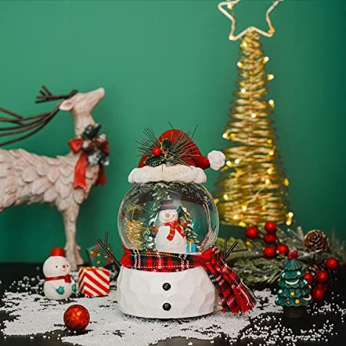 Подарък под формата на Снежната Топка DUSVALLY за деца и възрастни, Снежен човек-Сцена, Кристална Музикален Блестяща Топка за Коледа