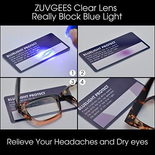 ZUVGEES Ретро Стил Синя Светлина Блокер Очила За Четене Големи Рамки За очила-Големи лещи Компютърни Ридеры