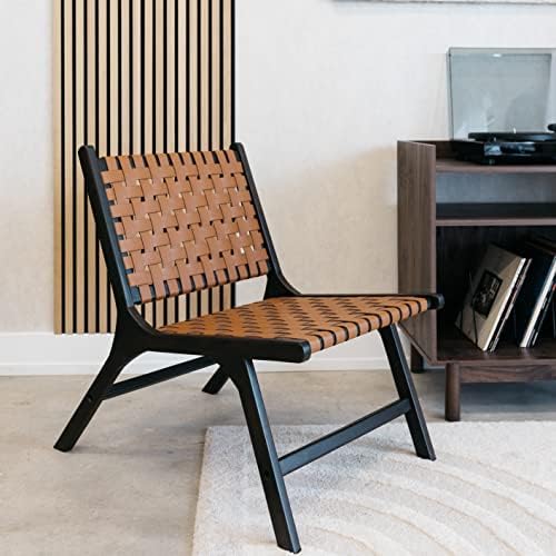 Корпоративна дизайн Ашли Fayme, модерен кожен стол в средата на века, кафяв и черен