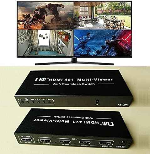 HDMI 4x1 Четириядрен Мультисъемочный ключ 4 в 1 Изход 1080p @ 60 Hz HDMI Безпроблемно премина 4x1 с IR дистанционно управление Подкрепа