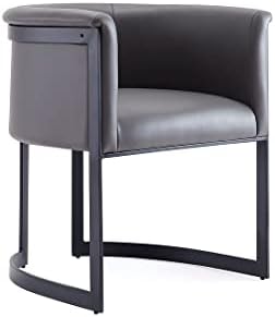 Трапезария стол от изкуствена кожа Manhattan Comfort Corso с метална рамка, сив
