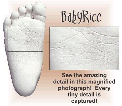 Комплект за леене BabyRice 3D Бебе Сребърна боя с изтъркан луксозен крем рамка за снимки