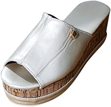 Дамски ежедневни сандали Shijian на платформата и танкетке, ежедневни летни сандали на ток с отворени пръсти, летни чехли-пързалки