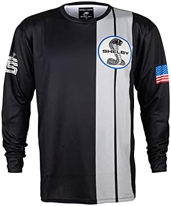 Тениска Shelby American Black в две ленти с дълъг ръкав | Бързосъхнеща, Отводящая влагата | Официалната разрешително
