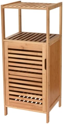 Бамбук Шкаф за обувки WHOLE HOUSEWARES - срок за съхранение с врати за баня, спални и кухня - Отделно стоящи мебели-органайзер за