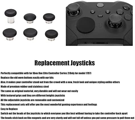 Сменяеми Джойстици министерството на отбраната, Метални Дръжки за Джойстик с Различна височина, Подвижни и индивидуални 6шт за модели 1797 за Xbox One Elite Series 2