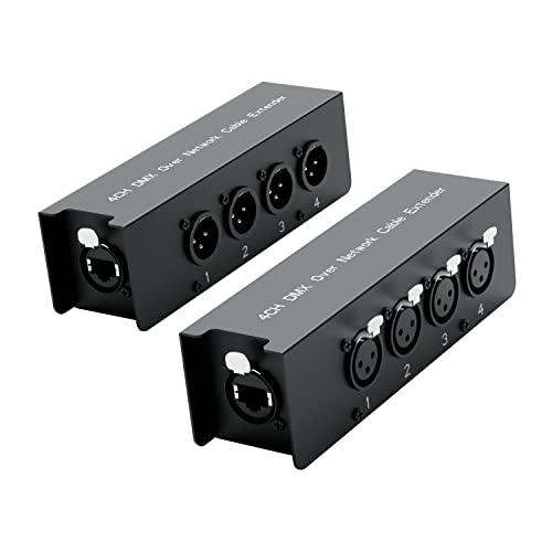 Dacimora 3,3 Фута 4-канален удължителен кабел XLR Snake Box, 2 комплекта Пълнители XLR Snake Кабел Box за сценичното осветление и звукозаписно студио (1 мъжки и 1 женски (черна кутия)