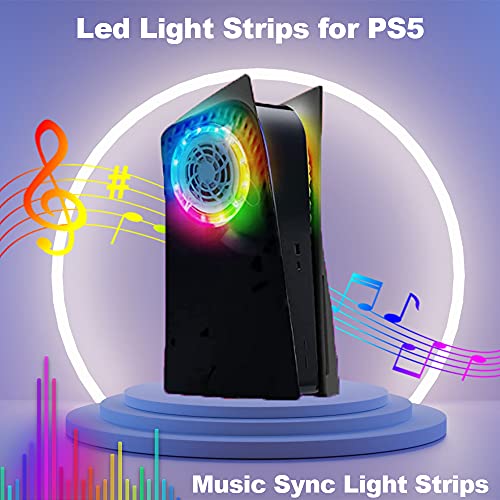 Светодиодна лента за Playstation 5 PS5, Комплект led ленти за промяна на цвета RGB с 8 цветя и 400 Ефекти, Аксесоари за декорация