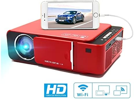 Портативен HD led проектор YBOS T6 (по избор Андроид WiFi) С поддръжка на 4K видео Full HD 1080p за домашно кино (цвят: T6 Sync Red)