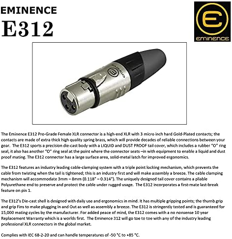 2 Устройства - 10-Подножието - Canare L-4E6S, кабел за свързване Star Quad Balanced XLR-TRS с гнездовыми конектори Eminence Gold E312 XLR и E502 TRS за стереоразъемов - Произведени по поръчка на компа