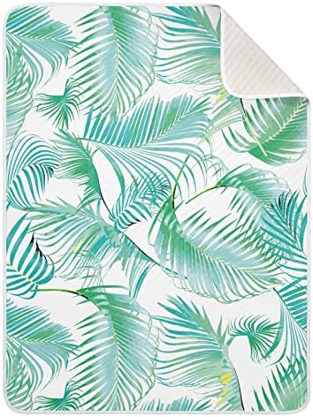 Пеленальное Одеяло с Листа от тропически джунгли, Памучно Одеало за Бебета, Като Юрган, Леко Меко Пеленальное одеало за детско креватче,