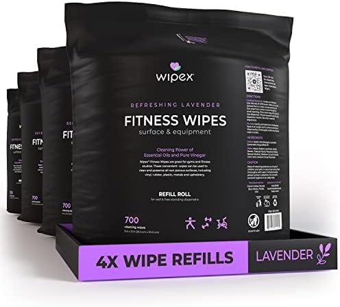 Кърпички за фитнес Wipex за прочистване и презареждане на рула спортни съоръжения - Решение почистващо оцет с етерично масло от