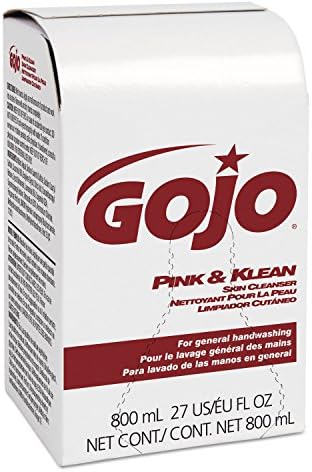 Gojo 912812Ea Почистващо средство за кожата Pink & Klean С цветен пълнител, 800 мл, Пакет Дозаторе