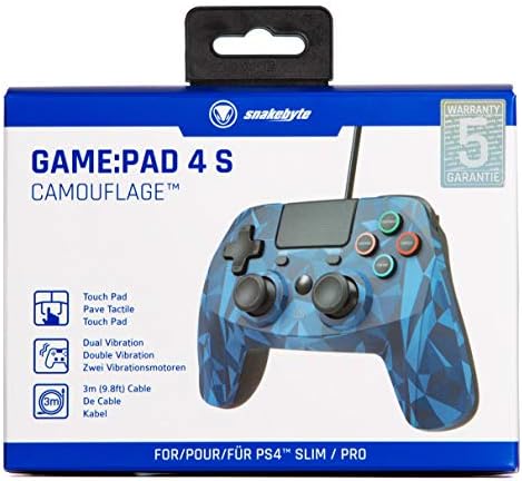 Геймпад Snakebyte за PlayStation 4 - Жичен контролер PS4 с кабел с дължина 3 м - Носталгия контролер PlayStation One за PlayStation