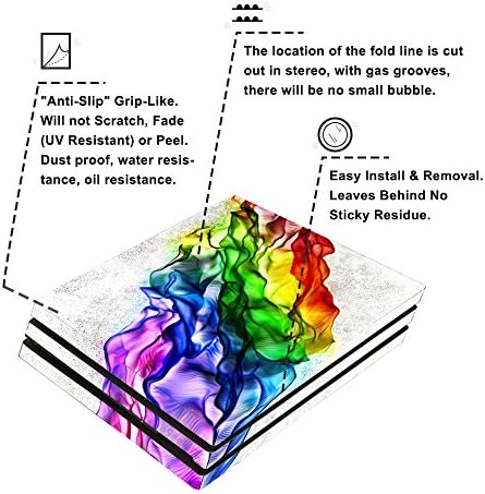 eSeeking Защитно Vinyl Стикер за цялото тяло за конзолата PS4 Pro и 2 ЕЛЕМЕНТА Кожи контролер PS4 Pro Етикети Elegant Rainbow