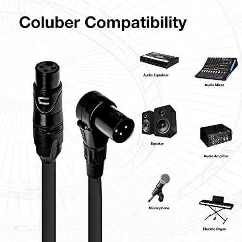 Симетричен конектор XLR кабел до правоъгълна XLR-контакт - 25 фута Червен цвят - Pro 3-Пинов конектор за микрофон за свързване на