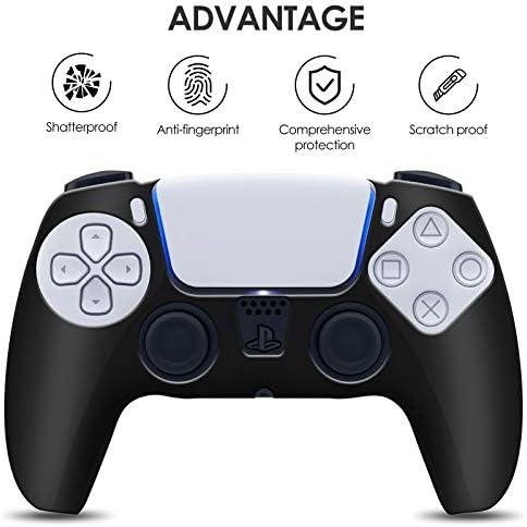 EZCO 2-Pack Защита за кожата контролер PS5, Мини Силиконови Дръжки, Защитен Калъф с главни букви за палеца, който е Съвместим с контролера на Sony Playstation 5