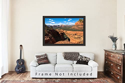 Западна снимка Принт (без рамка) Изображение на моста Дяволи в пролетен ден, в близост до Седона, Аризона, на Стенно изкуство в пустинята, Югозапад декор, от 4x6 до 30x45