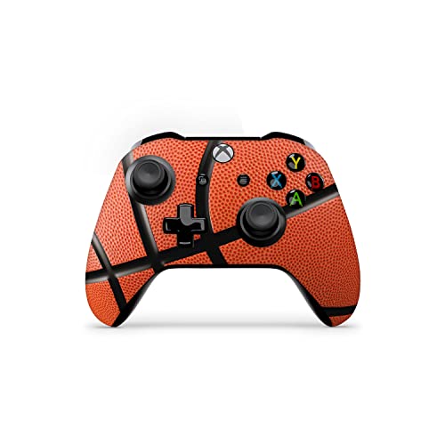 Кожата контролер ZOOMHITSKINS, съвместим с Xbox One S и Xbox One X, технология винилови стикери 3 М, Баскетболен спортен оранжево, здрав, 1 кожа, Произведено в САЩ