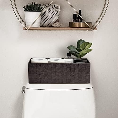 Кошница за тоалетка бачка Кошници за банята за организиране, лесно почистване Кошница за съхранение на Тоалетна хартия Малки Плетени