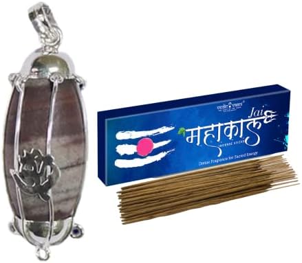 Ведически Медальон, за Шивлинга Ваани Нармада с Ароматна пръчица Дже Махакал (100 г) (Комбинирана опаковка от 2 броя)
