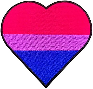 Флаг Бисексуальной Гордост във формата на Сърце, Флаг Бисексуални ЛГБТК - 4-инчов Желязна Нашивка