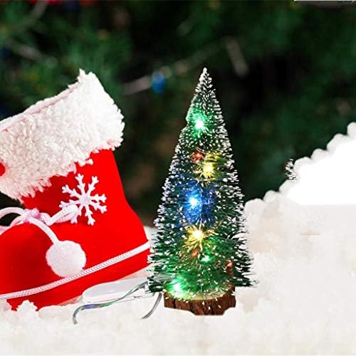 Коледна Украса Yoyorule Десктоп Бижу с Led Подсветка Мини-Коледно Дърво, Коледна Украса, Коледна Настолна Финансирани