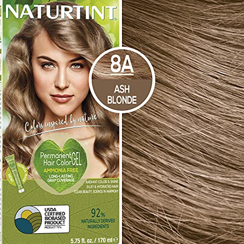 Перманентная боя за коса Naturtint 8A Пепеляв blond (опаковка от 6 броя), Без амоняк, Веганская, без насилие, покритие до седины,