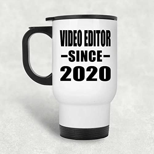 Видеоредактор Designsify С 2020 г., Бяла Пътна Чаша 14 грама, на Чаша с Изолация от Неръждаема Стомана, Подаръци за рожден Ден,